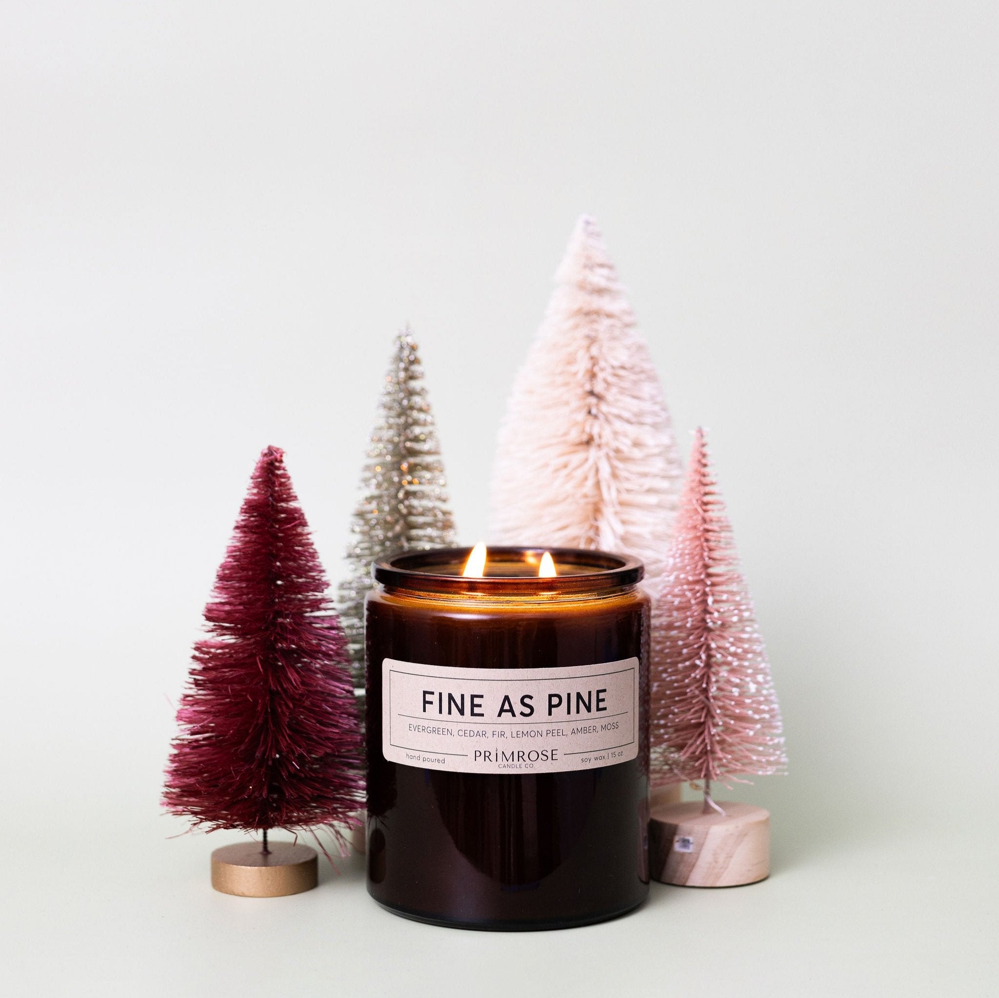 AKA smells like a real version of your fake Christmas tree. This fraser fir scent has mild citrus top notes, earthy undercurrents, and a woody, and fir balsam core. Fine as Pine is perfect for setting a festive holiday or wintery mood, making it a best seller year after year.

- 15 ounces